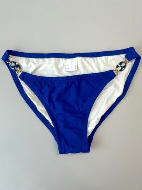 J.Crew NWOT Solid Glamour Bikini Bottom Size XS Byzantine Blue Color